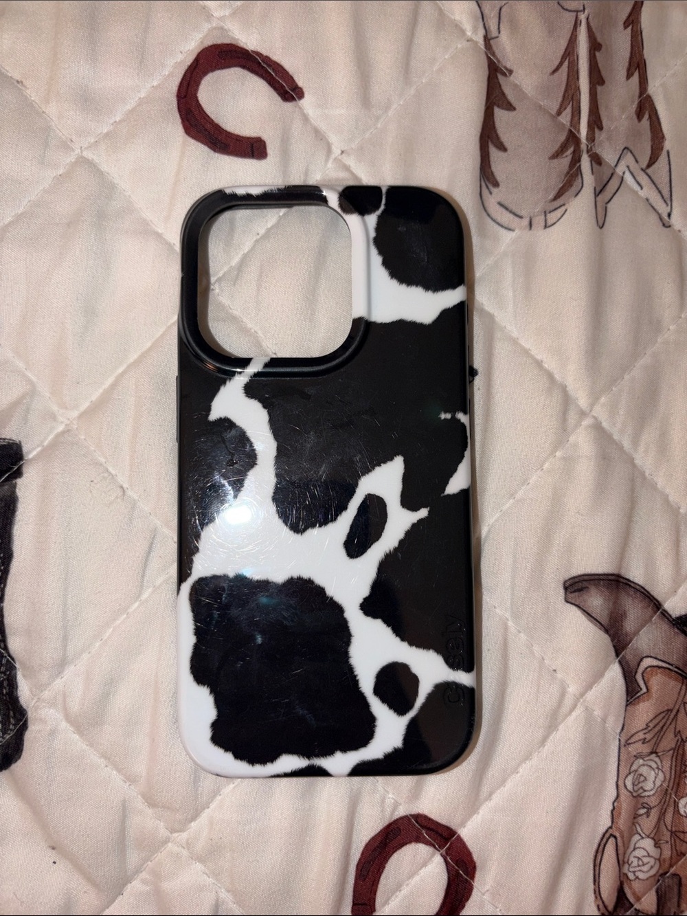 Cow Print Black & White Phone Case - Casely iPhone 14 Pro